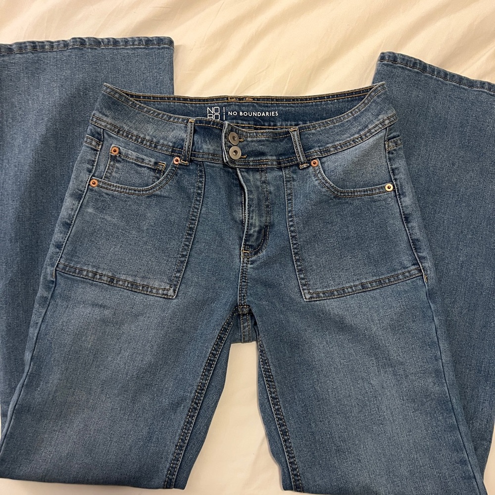 No Boundaries Women's Classic Blue Flare Jeans